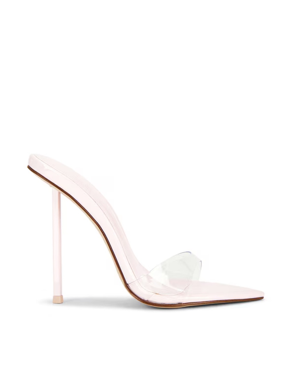 Femme LA Whiskey Slipper Pink Clear Strap Stilettos Mules Shoes Revolve 8